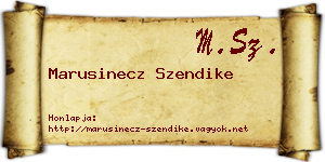 Marusinecz Szendike névjegykártya